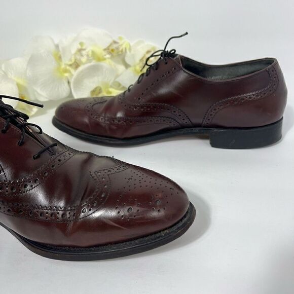 Hanover Mens Wingtip Dress Shoes size 11 Burgundy - Picture 14 of 16